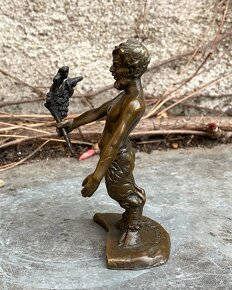 Bronzová socha skupina - Nahá žena a satyr 3 - 7