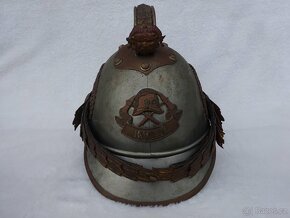 Velitelská hasičská přehlídková krásně zdobená helma přilba - 7