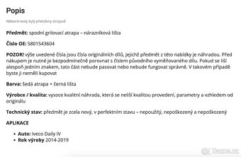 Lišta nárazníku Iveco daily - 7