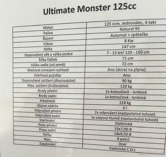 Čtyřkolka ultimate monster 125 - 7