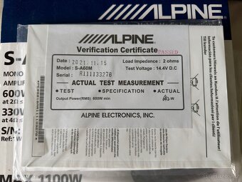Zesilovač Alpine S-A60M - 7