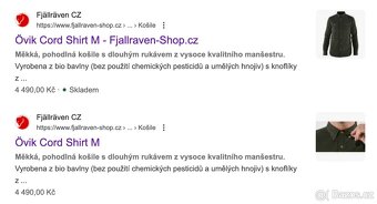 Manšestrová košile Fjallraven Ovik Cord Shirt M Autumn Leaf - 7