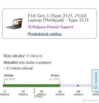 Notebook LENOVO Thinkpad E16 gen 1, záruka do 8/2026 - 7