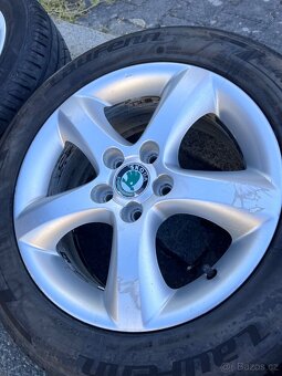 Letní kola Škoda Roomster 5x100 15" 195/55 alu disky + pneu - 7