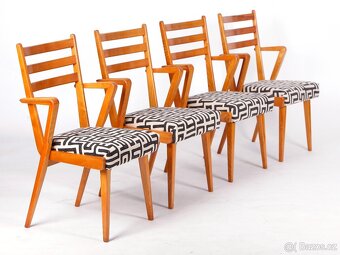4x kubistické židle JITONA po renovaci. - 7
