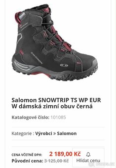 Dámské zimní boty Salomon Snowtrip TS vel.38 2/3 - 7