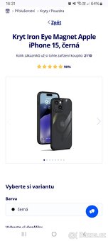 Apple iPhone 15, kryt Iron Eye Magnet, black, o2 - 7