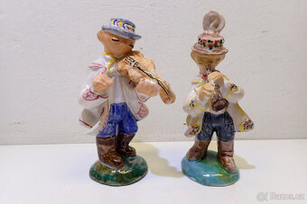 Houslista + Klarinetista - 2 x stará soška  - 7