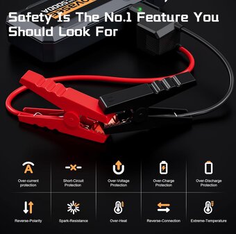 Startovací adaptér Povasee A40 pro autobaterii 5000A, 12V - 7