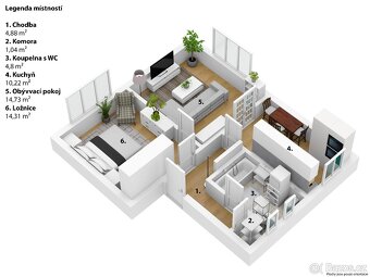Pronájem bytu 2+1, 62 m², Pardubice – Bílé Předměstí - 7