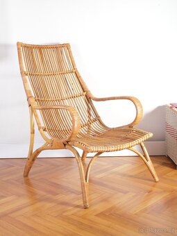 Retro Ratanové Křeslo ÚLUV - 7