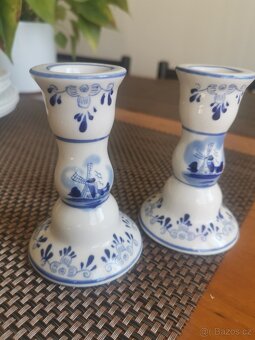 2 ručně malované porcelánové svícny - 7