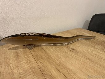 Skleněná ryba - úhoř, hutní sklo - 7