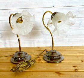 Staré mosazné párové stolní lampy - 7