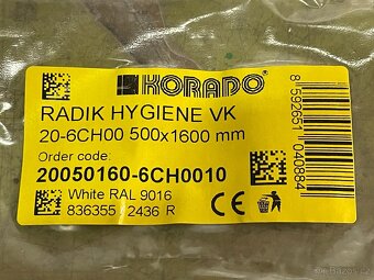 Radiátor Korado Hygiene VK 50x160cm bílý, úplně nový - 7