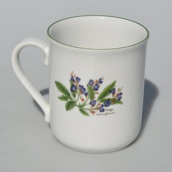 Bylinková porcelánová sada -cajnik +dvojset +mlékovka +hrnek - 7