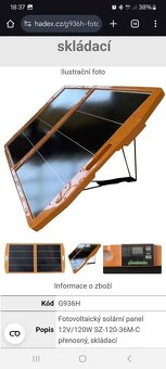 Fotovoltaický skládací přenosný panel - 7