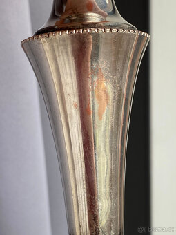 Starý postříbřený svícen 19.5 cm, Anglie - 7