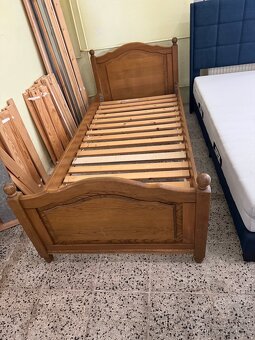 Krásná rustikální postel jednolůžko 90x200 komplet - 7