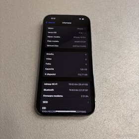 iPhone 14 Pro 128GB deep purple, pěkný stav, rok záruka - 7