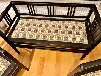 Starožitný set, křesla, lavice, stolek - 7