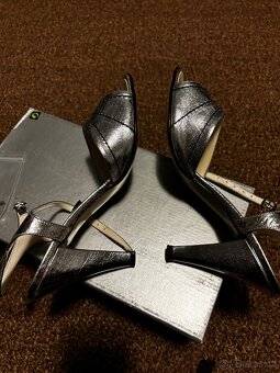 Stříbrné kožené lodičky vel.39 - 7