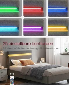 Nová postel s LED osvětlením a roštem - 7