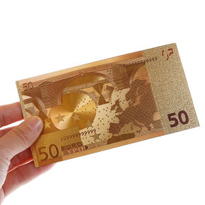Pozlacená bankovka 24k, suvenýr, záložka do knihy - 7