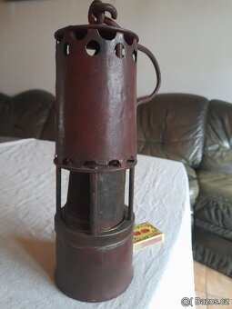 Starožitný hornicky kahan lampu - 7