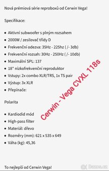 Aparát Cerwin Vega - 7