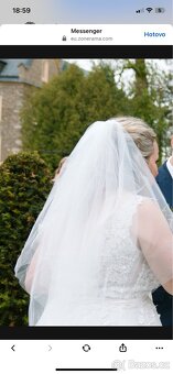 Svatební šaty s perličkami s doplňky - 7