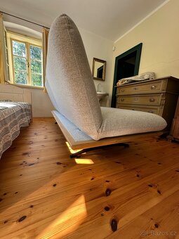 Dieter Knoll ROZKLÁDACÍ POHOVKA, dřevo, textil, šedá - 7