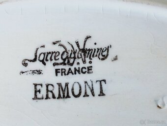 ART DECO FAJÁNS RUČNĚ MALOVANÝ TALÍŘ SARREGUEMINES FRANCIE - 7