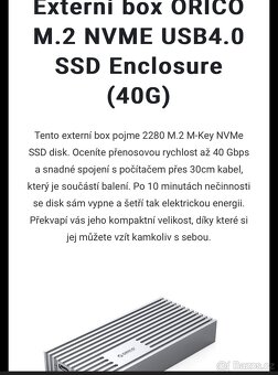 Orico ext. box na SSD M.2 NVME (USB 4.0 / 40Gbps) - 7