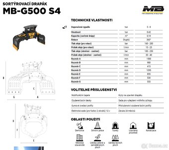 Sortýrovací drapák MB CRUSHER 5-10t - 420kg - 7