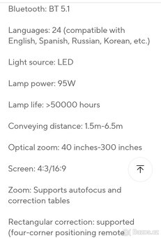 4K Projektor HORLAT, 1100 ANSI LUMENŮ - 7