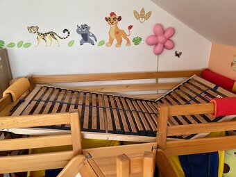 Domestav postel z masivu, polohovací rošt, matrace - 7