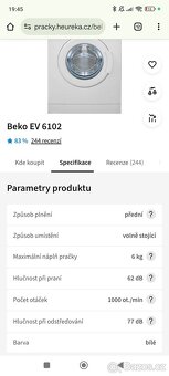 Pračka Beko s předním plněním, 6 kg prádla - 7
