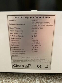 Čistička, odvlhčovač, ionizátor, UV lampa CA-707 - orig. b. - 7
