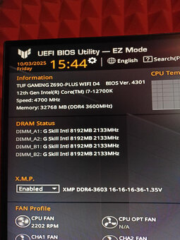 Herní deska ASUS TUF GAMING Z690 PLUS WIFI D4, socket 1700 - 7