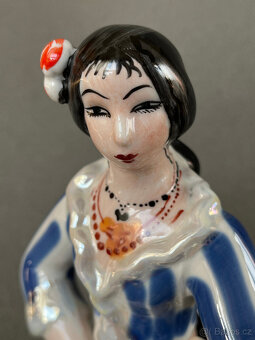 Porcelánová soška Kartářka 15.5 cm, Polonne USSR - 7