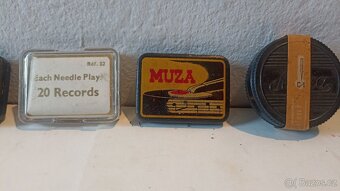 Staré plechové krabičky z jehlami do gramofonů - 7