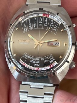 Hodinky Orient vecny kalendar / zlatohnědý ciselnik - 7