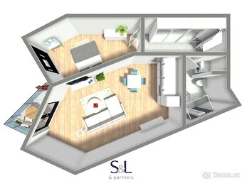 Pronájem bytu 2+kk, 66 m2 s balkonem - Praha, ev.č. 01244 - 7