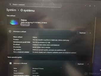 Prodám herní notebook Asus TUF Gaming F17 (FX706HC-HX007W) - 7