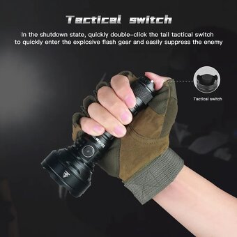 svítilna WURKKOS TD01 USB 2200 lumenů taktická - 7