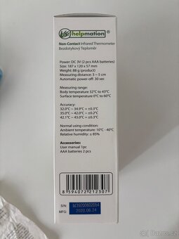 Bezdotykový teploměr Helpmation JXB308 - 7