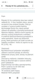 Pánský cyklistický dres bez rukávů.. scampolo - 7