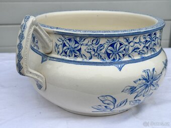 Velká fajánsová nádoba nočník Clematis plamének Francie, 19. - 7