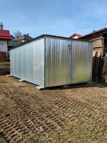 Nová plechová garáž 3x5, 6x5m, 2 třída, stavební buňka, skla - 7